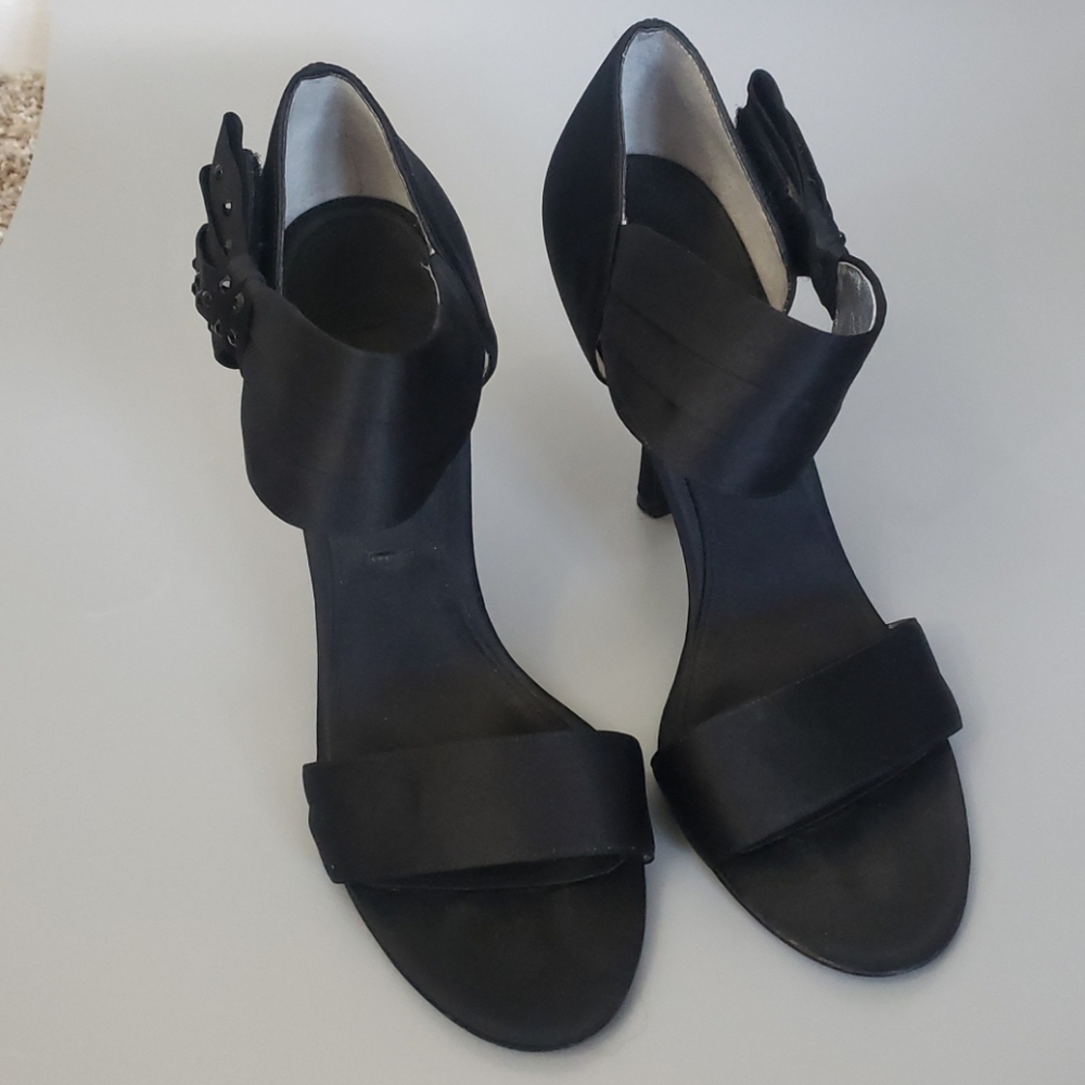 Nina Shoe, black satin